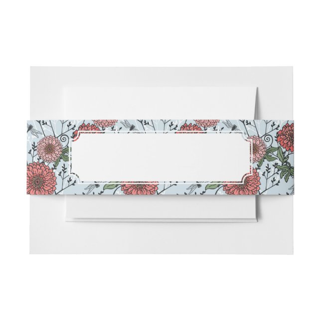 Floral pattern 3 invitation belly band (Front Example)