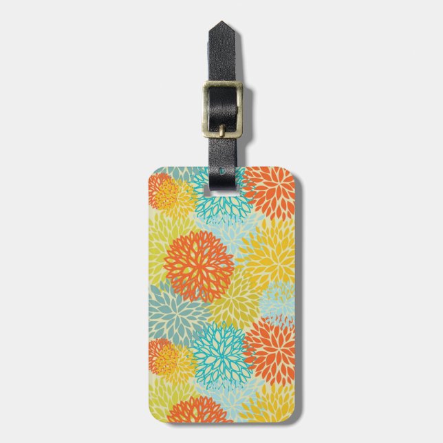 Floral pattern 3 luggage tag (Front Vertical)