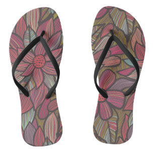 Floral pattern 4 2 flip flops