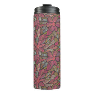 Floral pattern 4 2 thermal tumbler