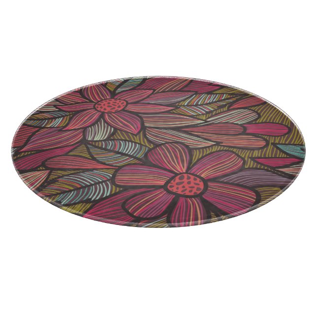 Floral pattern 4 3 cutting board (Corner)