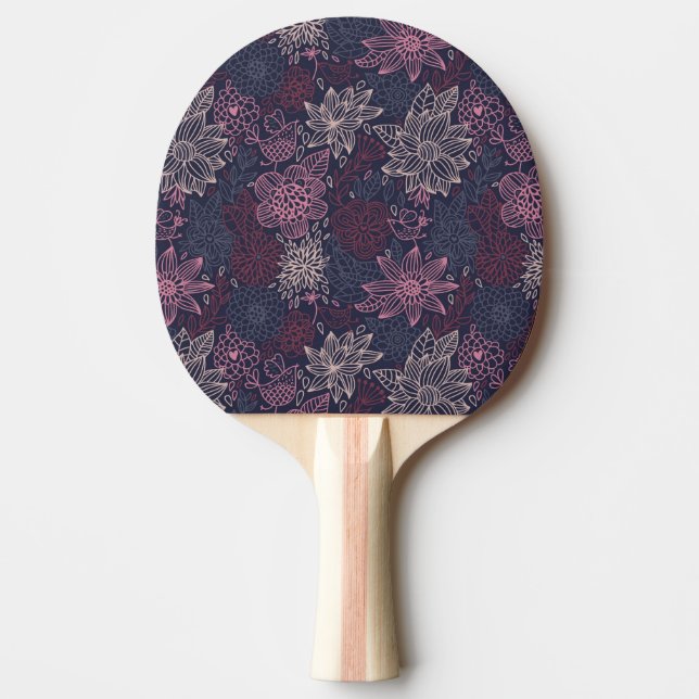 Floral pattern 4 3 ping pong paddle (Front)