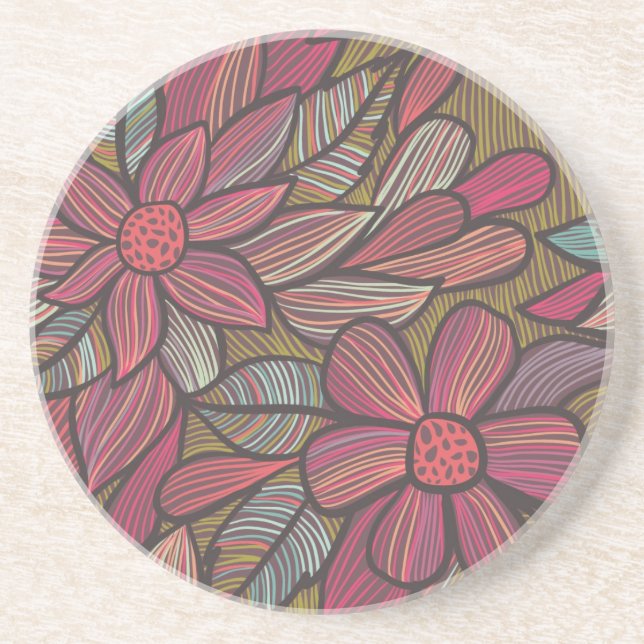 Floral pattern 4 coaster (Front)