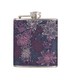 Floral pattern 4 hip flask