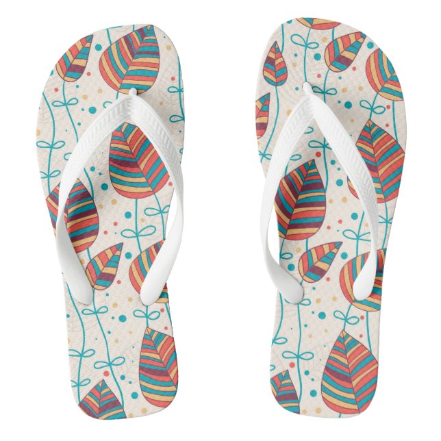Floral pattern 5 2 flip flops (Footbed)