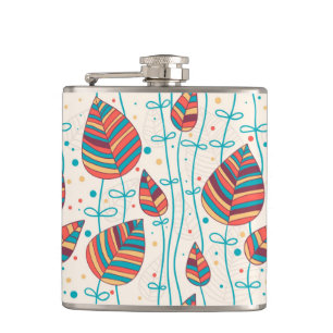 Floral pattern 5 2 hip flask