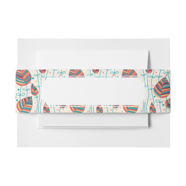 Floral pattern 5 2 invitation belly band (Front Example)