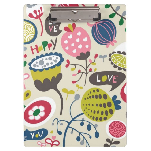 Floral Pattern 5 Clipboard (Front)