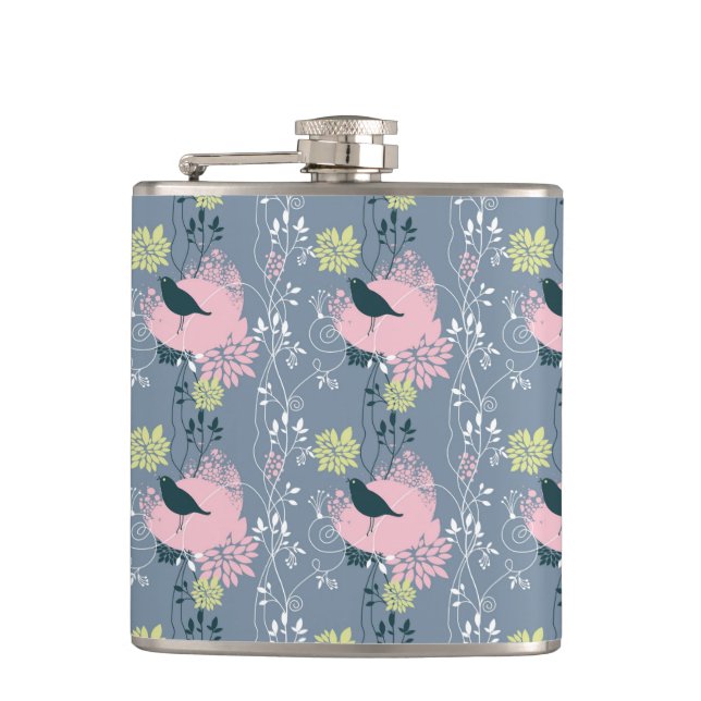 Floral Pattern 5 Hip Flask (Front)