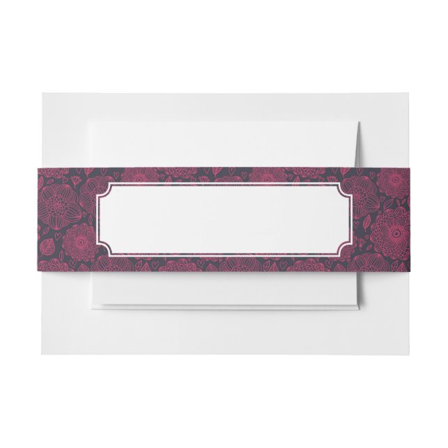 Floral Pattern 5 Invitation Belly Band (Front Example)
