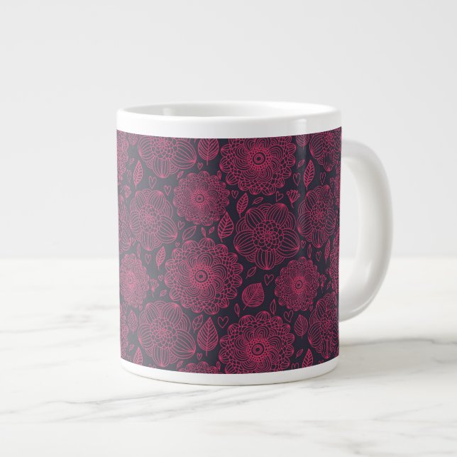 Floral Pattern 5 Large Coffee Mug (Front Right)