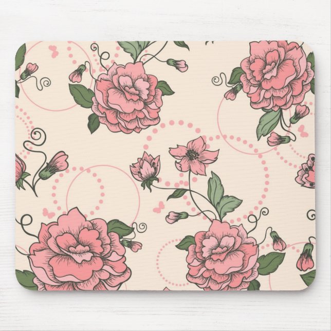 Floral pattern 5 mouse mat (Front)