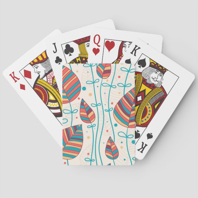 Floral pattern 5 playing cards (Back)