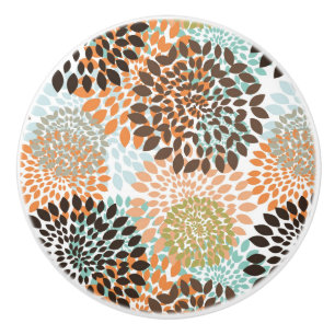 Floral Pattern 6 Ceramic Knob