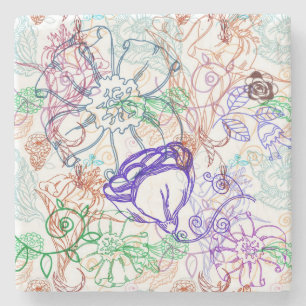 Floral Pattern 6 Stone Coaster