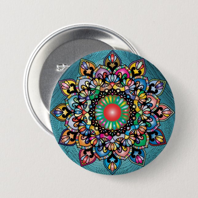 Floral Pattern 7.5 Cm Round Badge (Front & Back)