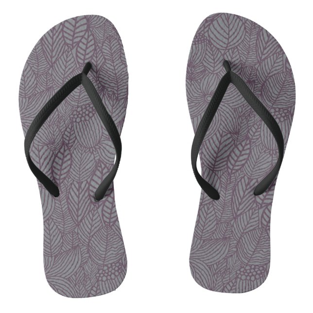 Floral Pattern 7 Flip Flops (Footbed)