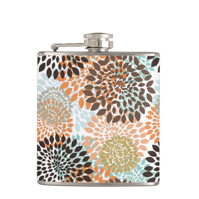 Floral Pattern 7 Hip Flask (Front)
