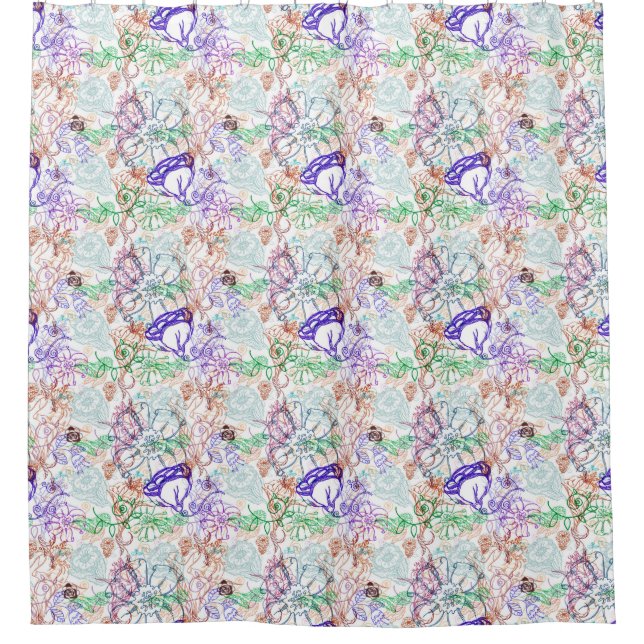 Floral Pattern 9 Shower Curtain (Front)