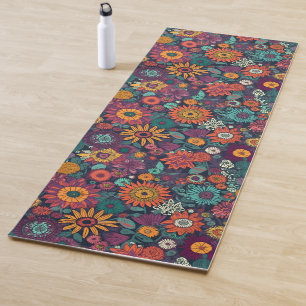 Floral Pattern, A Bouquet of Colourful Flowers Yoga Mat