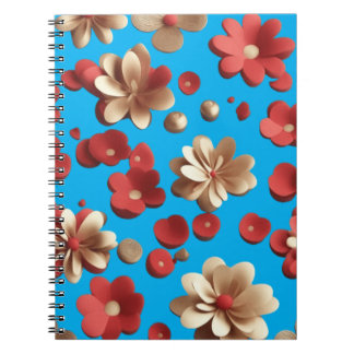 Floral pattern against a serene blue background notebook