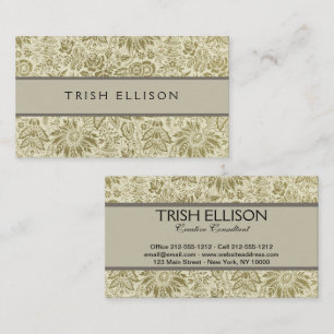 Floral Pattern Antique Damask Paisley Business Card