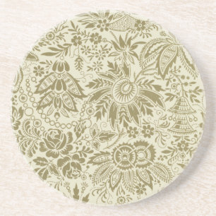 Floral Pattern Antique Damask Paisley Coaster