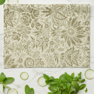 Floral Pattern Antique Damask Paisley Tea Towel