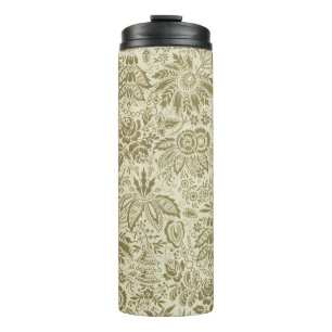 Floral Pattern Antique Damask Paisley Thermal Tumbler