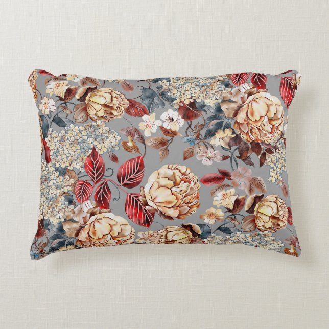 Floral pattern, art nouveau style. decorative cushion (Front)