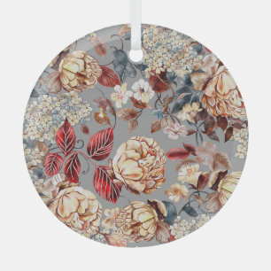 Floral pattern, art nouveau style. glass tree decoration