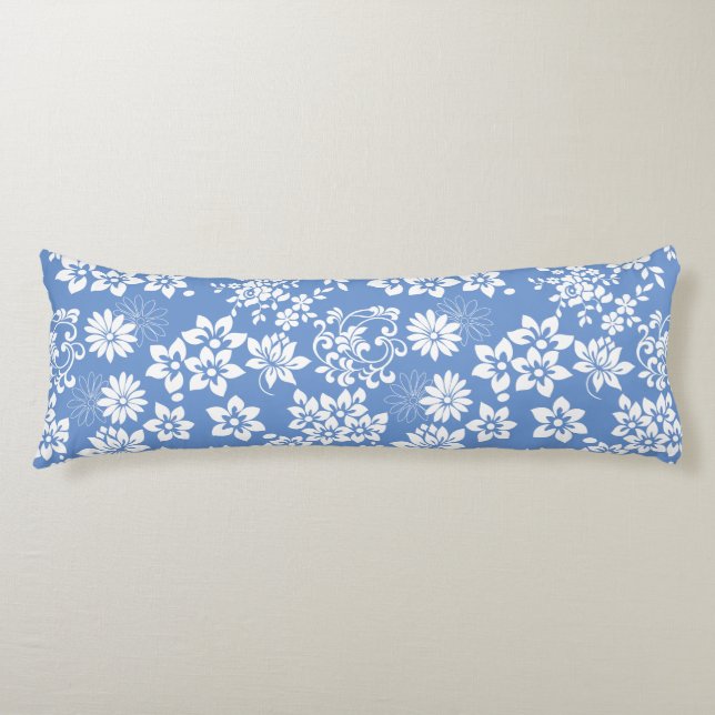 Floral pattern.b L Blue BG Body Cushion (Front)