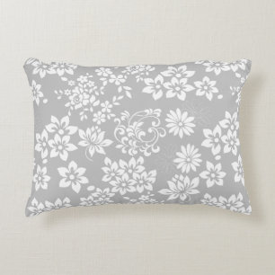 Floral pattern.b L Grey BG Decorative Cushion