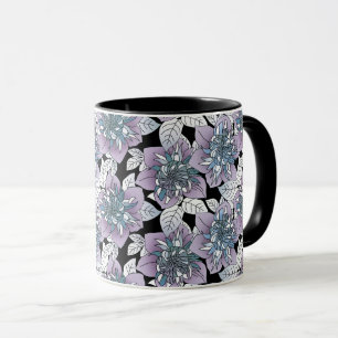 Floral Pattern Background White Pink Flower Mug