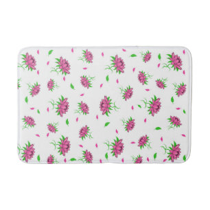 Floral pattern bath mat