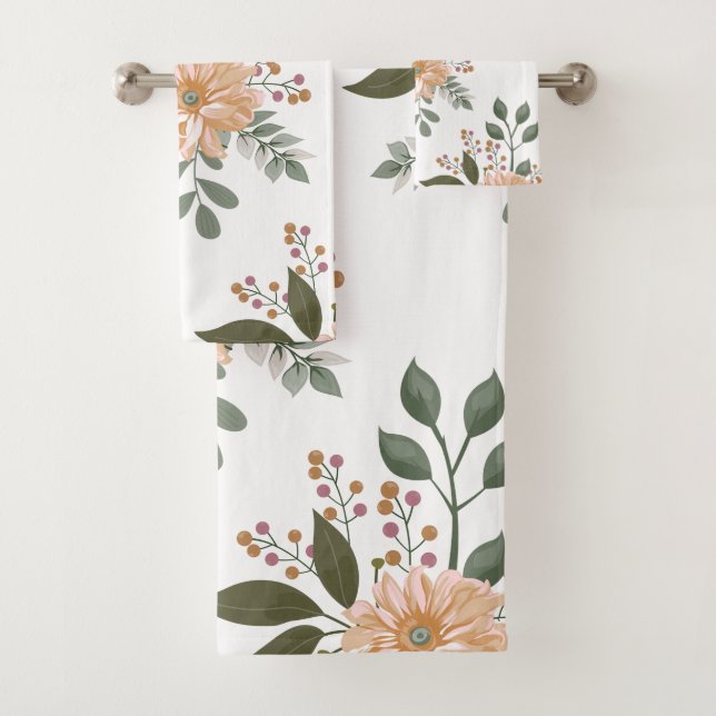 Floral Pattern Bath Towel Set (Insitu)