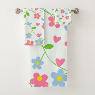 Floral Pattern Bath Towel Set