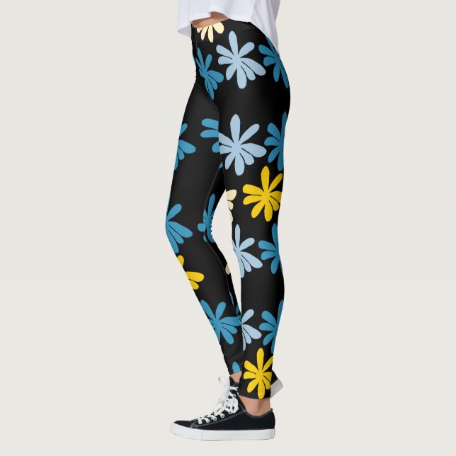 Floral Pattern Big Flowers  Leggings (Left)