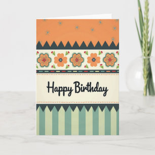 Floral Pattern Birthday Card