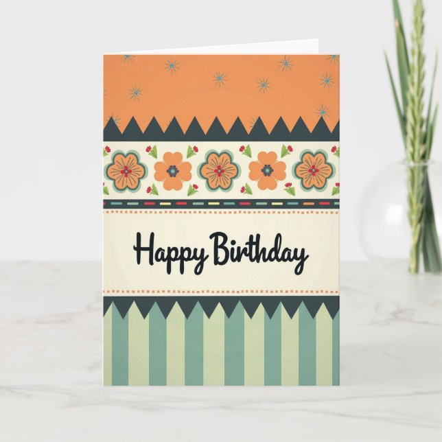 Floral Pattern Birthday Card (Front)