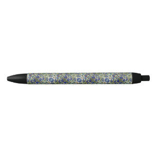 Floral Pattern Black Ink Pen