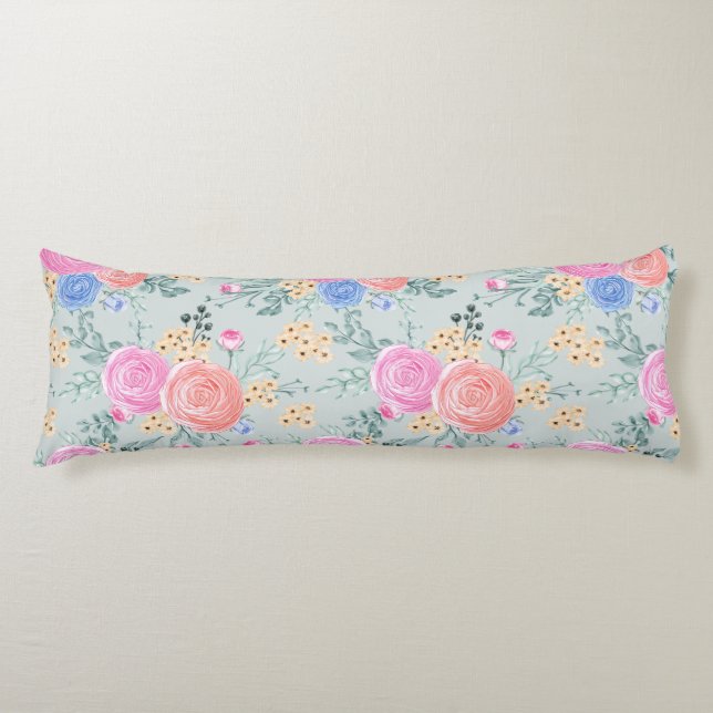 Floral Pattern Body Pillow (Front)