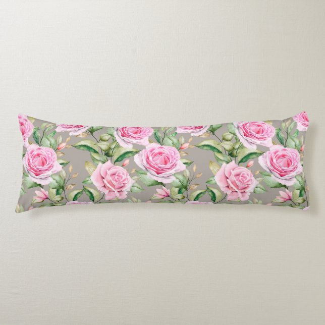 Floral Pattern Body Pillow (Front)