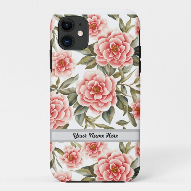 Floral Pattern Camellia Flowers Case-Mate iPhone Case (Back)