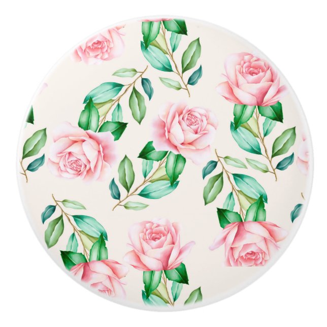 Floral pattern ceramic knob (Front)