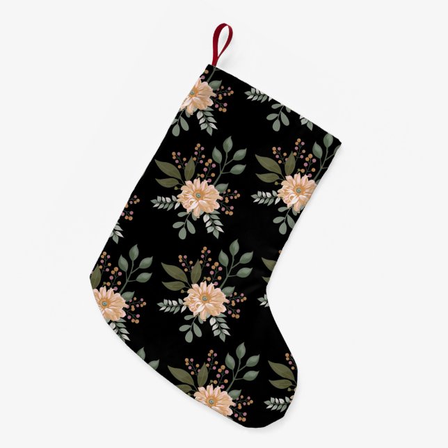 Floral Pattern Christmas Stocking (Front (Hanging))