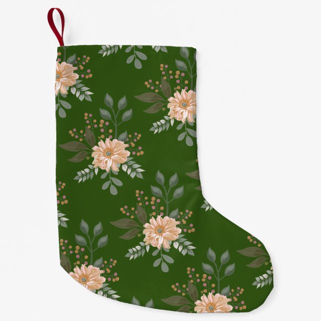 Floral Pattern Christmas Stocking (Front)