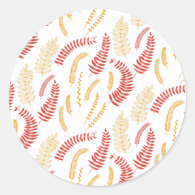 Floral pattern classic round sticker (Front)