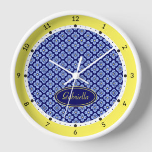 Floral pattern clock