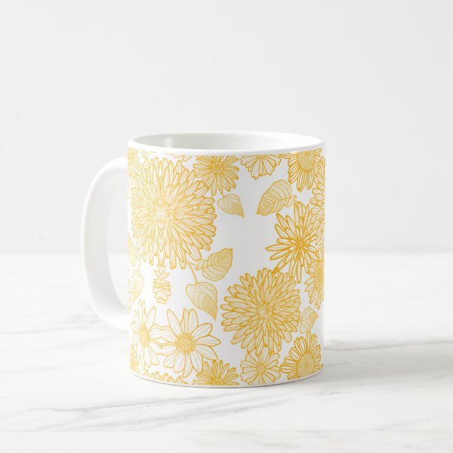 Floral Pattern  Coffee Mug (Front Left)